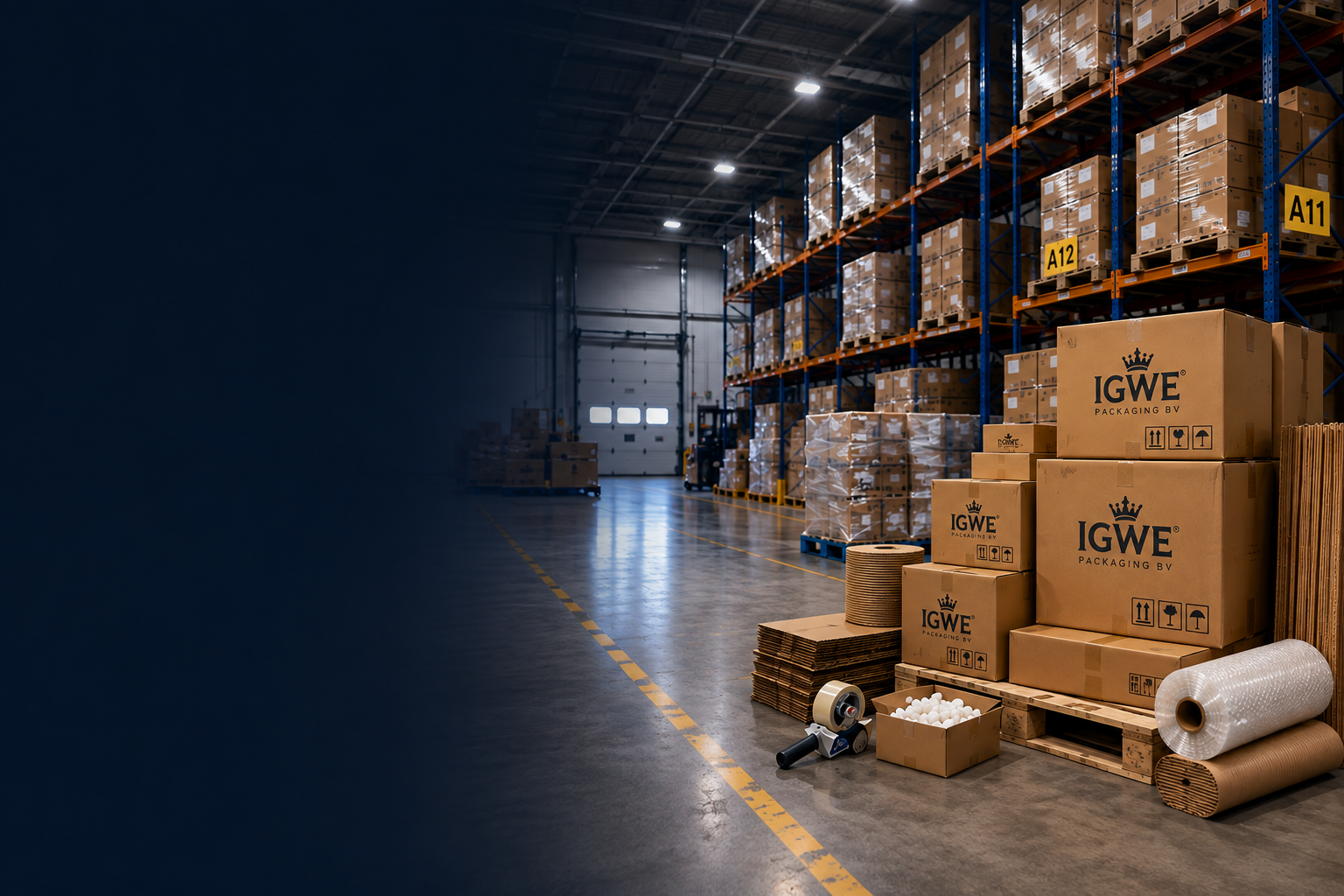 Pallets of cartons ready for distribution
